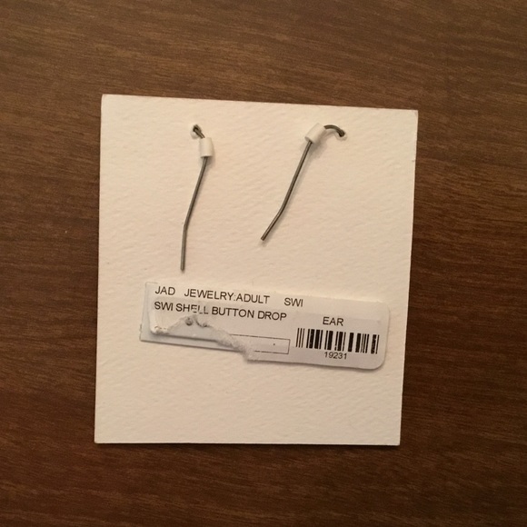 Shell Button Drop Earrings - Picture 3 of 3